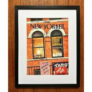 Framed 1991 New Yorker Magazine July 22 Cover Building Psychic Reader McCarthy